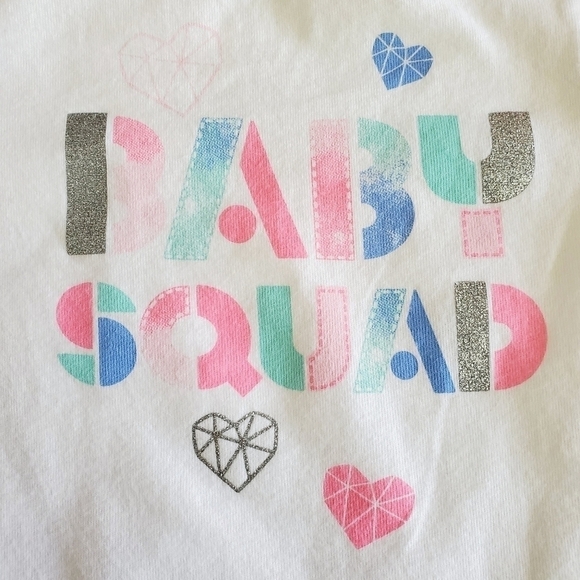 K1302 * Garanimals Baby Squad Tee Glitter Lettering White Pink Blue Size 18M - Picture 6 of 6